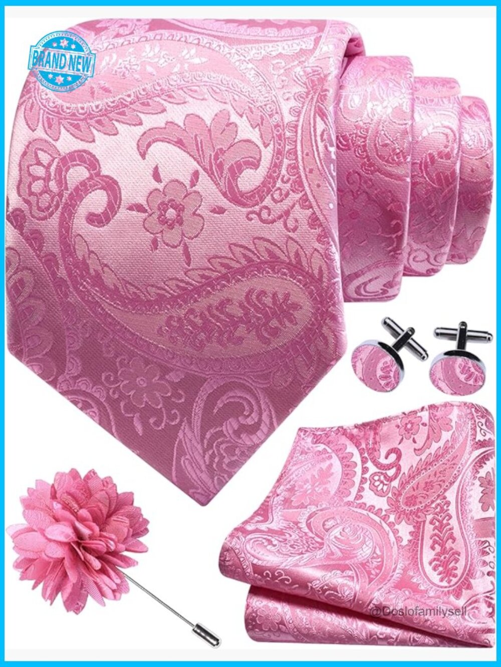Men's Silk Blend Tie Set Formal Classic Elegant Paisley Pattern Accessories